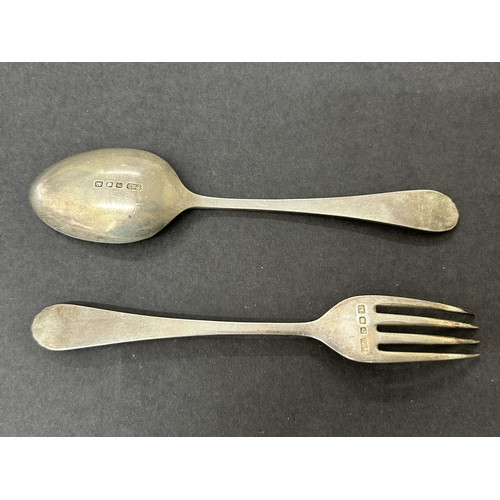 131 - A cased hallmarked silver christening fork and spoon, weight approx. 56g