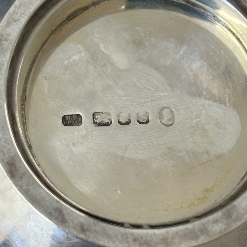 136 - A boxed mid century hallmarked silver footed bowl, bears Coronation 1953 hallmarks and engraved dedi... 