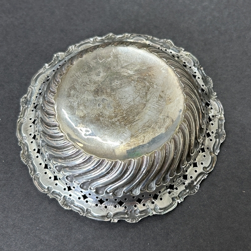 143 - A hallmarked silver pierced bon-bon dish, just over 4 1/4