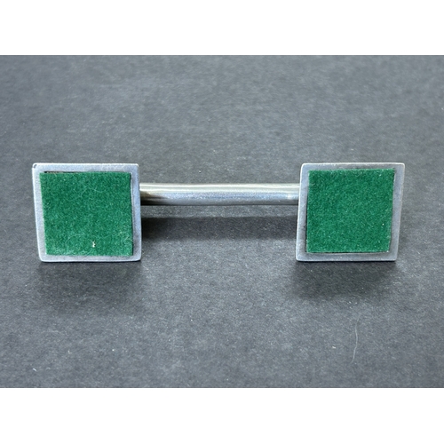 147 - A pair of hallmarked silver knife rests with filled bases, approx. 3 1/2