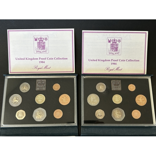 166 - Two Royal Mint boxed sets of 1984 proof coin collections