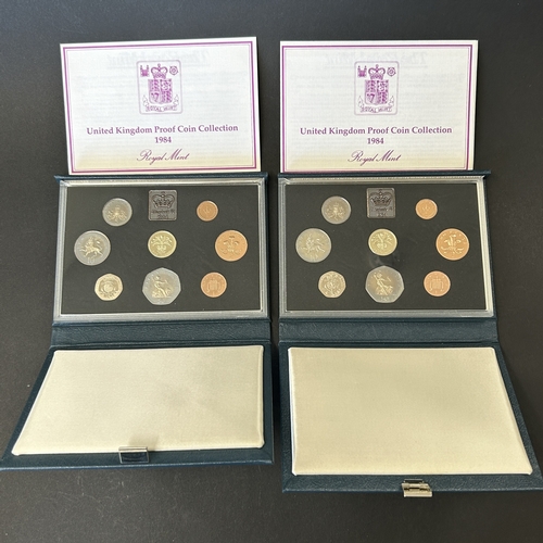 166 - Two Royal Mint boxed sets of 1984 proof coin collections