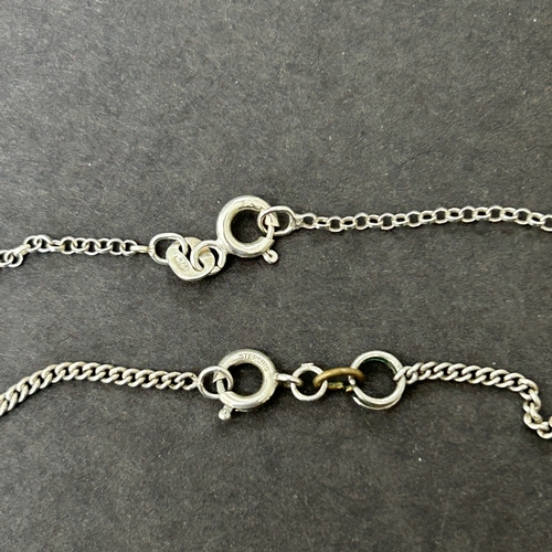 176 - Two 925 sterling silver Art Nouveau style pendants on sterling chains plus an enamelled Nouveau styl... 