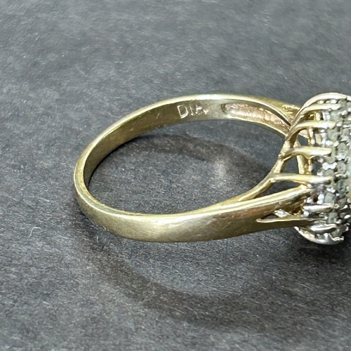 180 - A 9ct gold pearl and diamond chip ring, approx. size M, weight approx. 2.2g