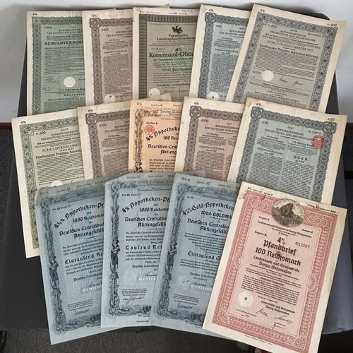 A mixed lot of 1930's German Bonds, an interesting, collectable and ...
