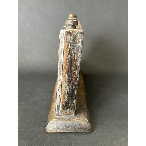 1 - A hallmarked vintage silver perpetual calendar on a wooden frame, approx. 8 1/2