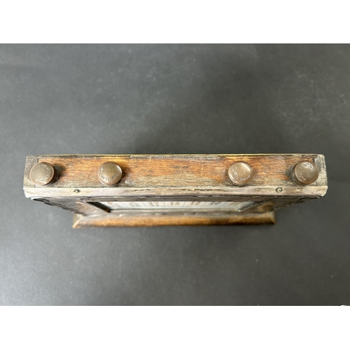 1 - A hallmarked vintage silver perpetual calendar on a wooden frame, approx. 8 1/2