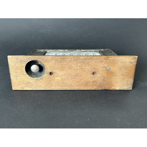 1 - A hallmarked vintage silver perpetual calendar on a wooden frame, approx. 8 1/2