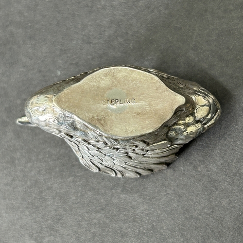 2 - A vintage sterling silver swan pin cushion, approx. 2 1/2