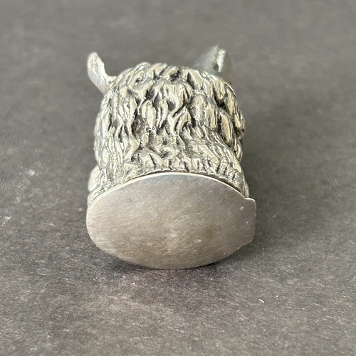 3 - A 925 sterling silver vintage dog head vesta with moving eyes, approx. just under 2