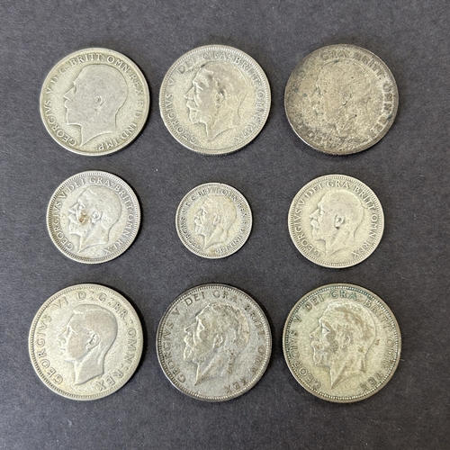 30 - Approx. 80g of 1920-1946 0.500 silver coins to include two shillings, six pences and florins