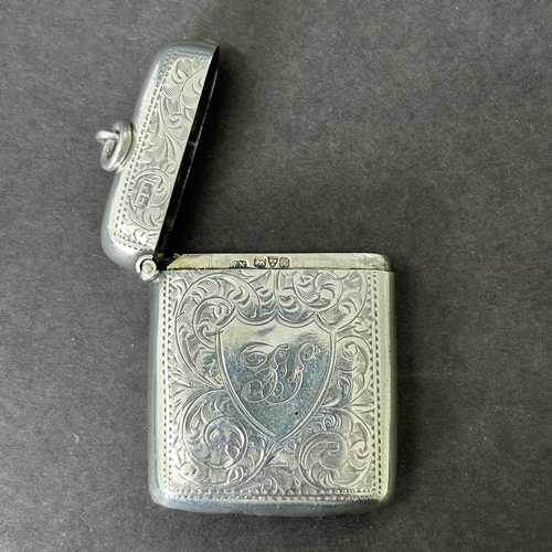 4 - A Chester hallmarked silver vesta case, weight approx. 34g