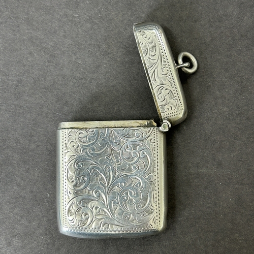 4 - A Chester hallmarked silver vesta case, weight approx. 34g