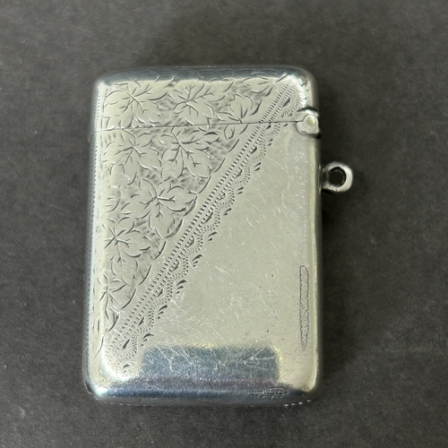 5 - A Birmingham hallmarked silver vesta case, weight approx. 36g