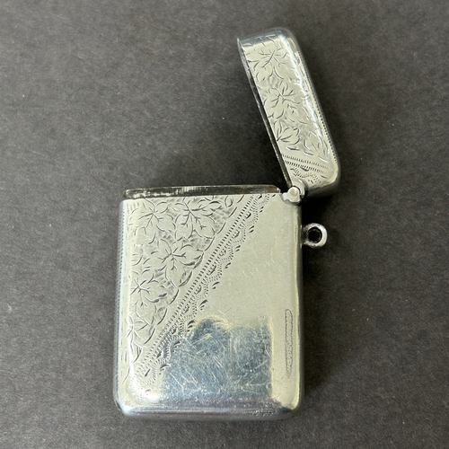 5 - A Birmingham hallmarked silver vesta case, weight approx. 36g