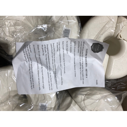 205 - Redwood pagoda weights x4 in box and unused.  Fill with water.