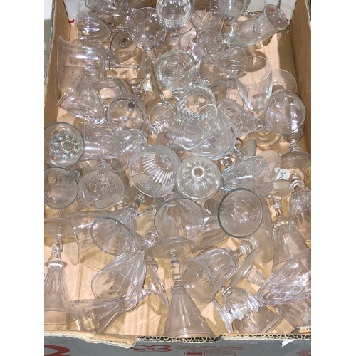 276 - 2 Fruit boxes containing Victorian and later glassware