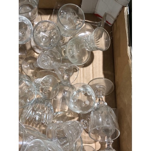 276 - 2 Fruit boxes containing Victorian and later glassware