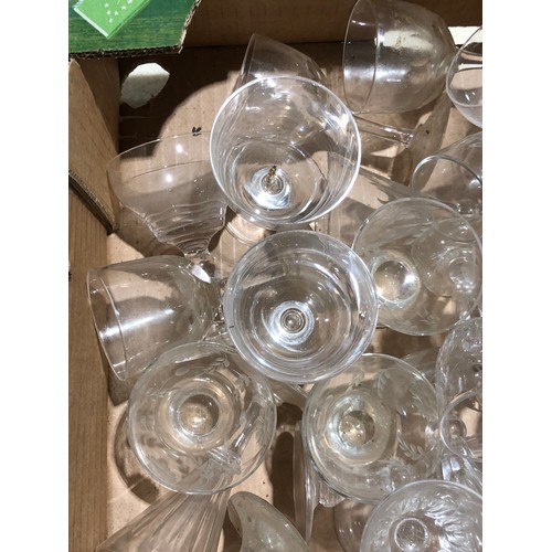 276 - 2 Fruit boxes containing Victorian and later glassware