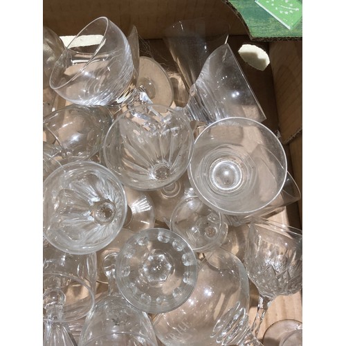 276 - 2 Fruit boxes containing Victorian and later glassware