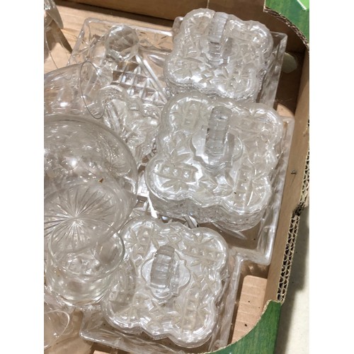276 - 2 Fruit boxes containing Victorian and later glassware