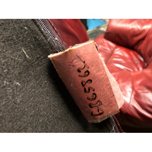 222A - Pair of comfy red arm chairs with removable covers. Solid wood frame