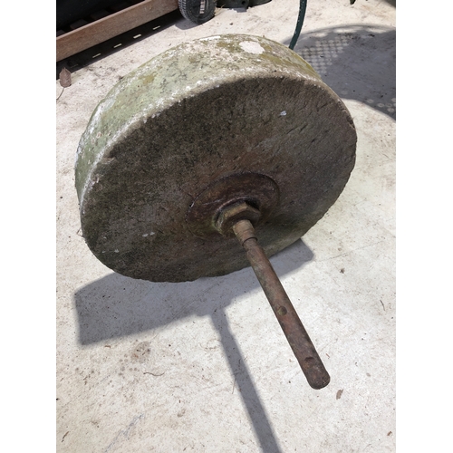 3 - Stone sharpening wheel. 20” diameter. 30cm shaft.