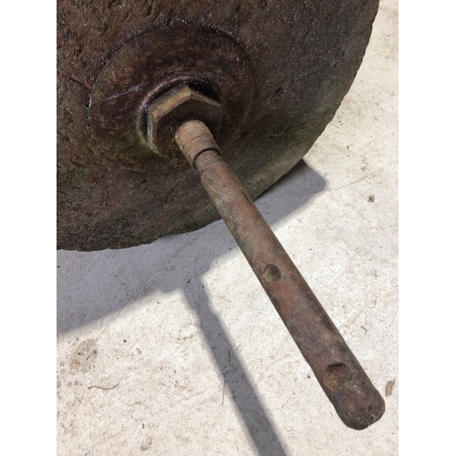 3 - Stone sharpening wheel. 20” diameter. 30cm shaft.