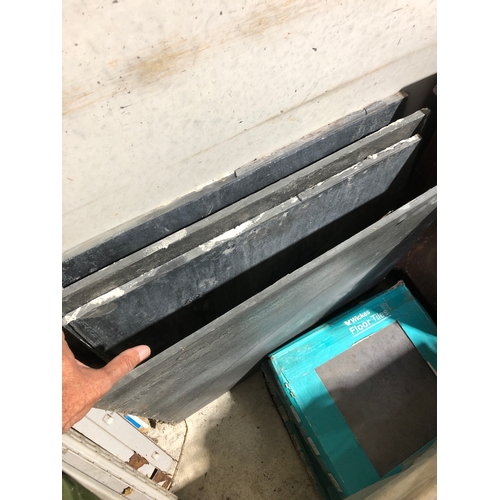 10 - 4 large slate floor tiles each approximately 60 x 55cm