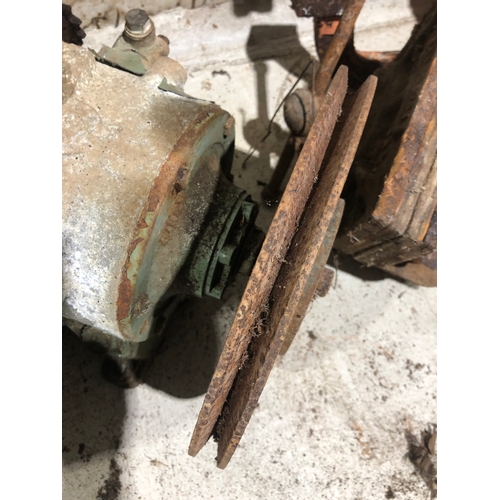 63 - Belt driven gearbox. Heavy duty. Not sure of its use but someone with know.