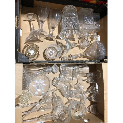267 - 2 Fruit boxes containing glassware