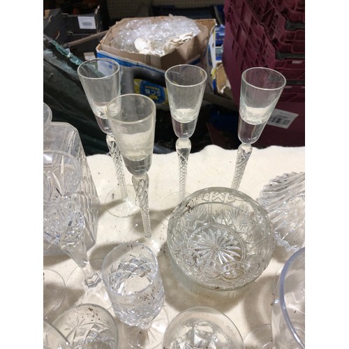 267 - 2 Fruit boxes containing glassware