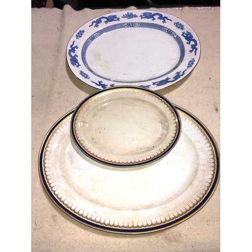 292 - Large platters to include Cauldon China