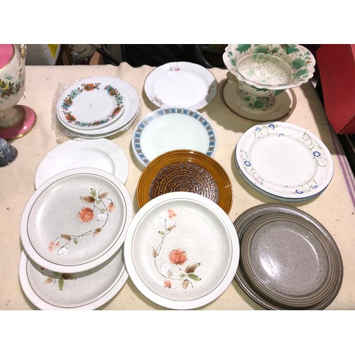 300 - China plates and a fruit stand