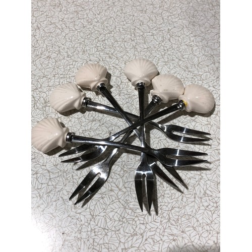 309 - Set of 6 Scallop forks