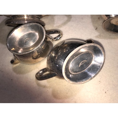 314A - Set of Silver plated Tea and Coffee items. Matching backstamps.
