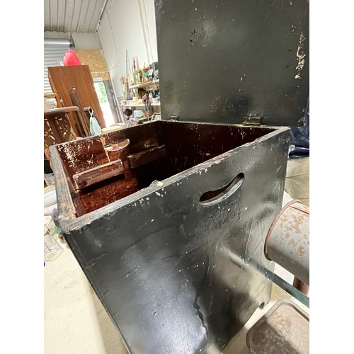 455 - Painted wooden box seat