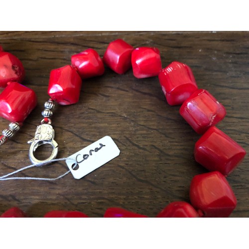 13 - Good quality Red Coral necklace 50cm.