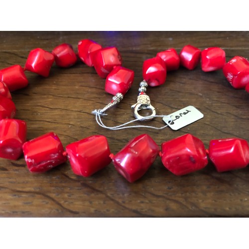 13 - Good quality Red Coral necklace 50cm.