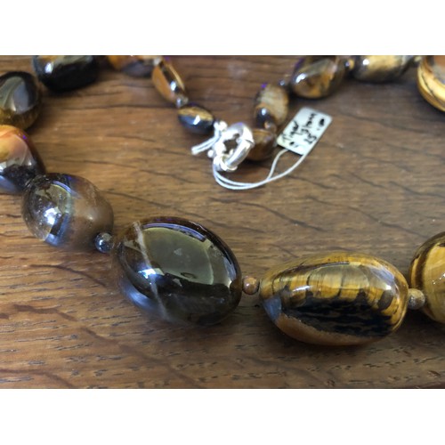 15 - Good quality Tigers Eye necklace 50 cm.