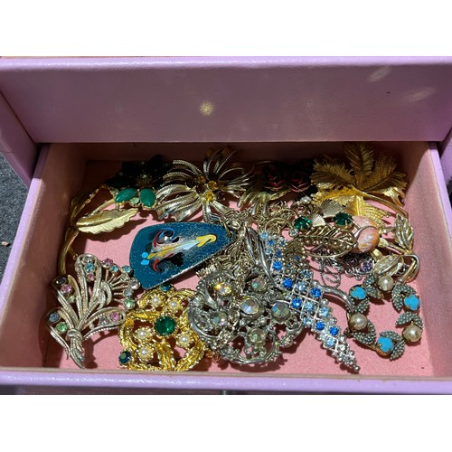 34 - Box of costume jewellery to include some silver.