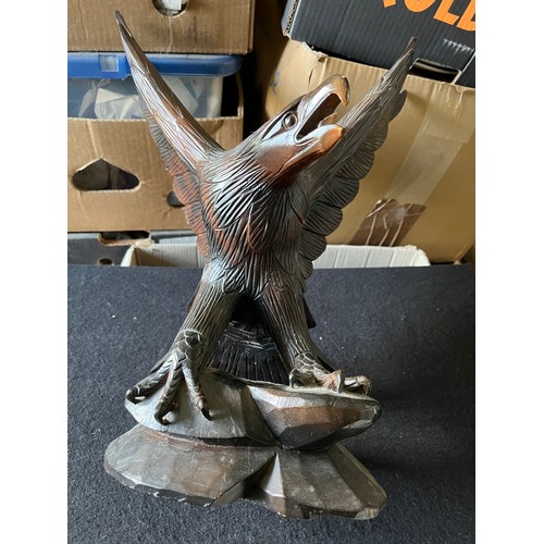 68 - Large Wooden Eagle Figurine 43cm