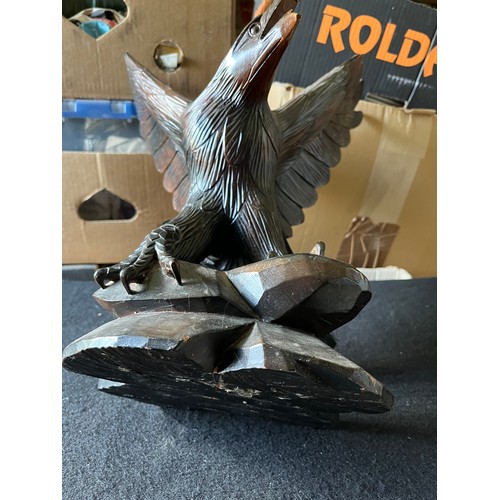 68 - Large Wooden Eagle Figurine 43cm