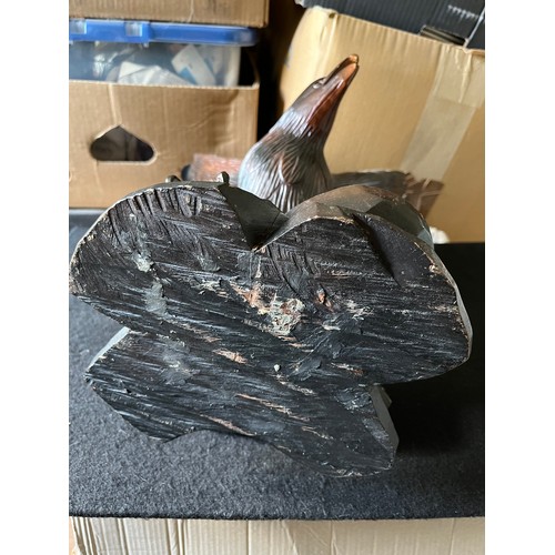 68 - Large Wooden Eagle Figurine 43cm