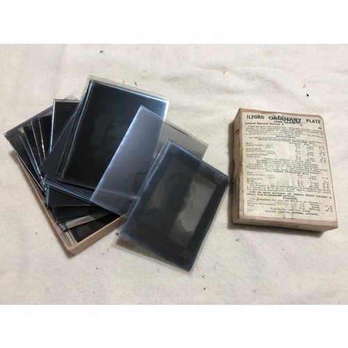 96 - Fruit box containing glass Magic Lantern slides.