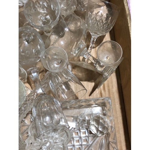 103 - 2 Fruit boxes containing Victorian and later glassware