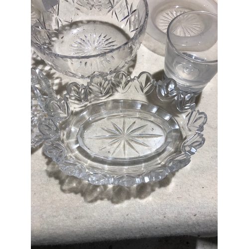 111 - Cut and pressed glass bowls and plates etc