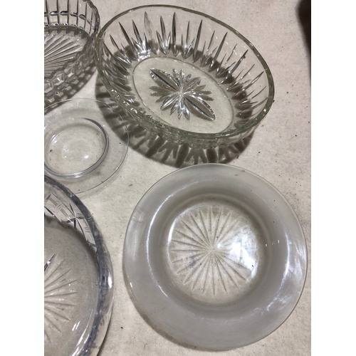 111 - Cut and pressed glass bowls and plates etc