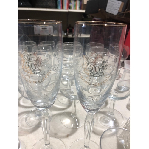 113 - Collection of clear glass to include wine & shot glasses