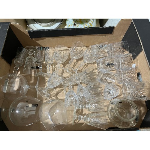 118 - Box of cut & clear glasses